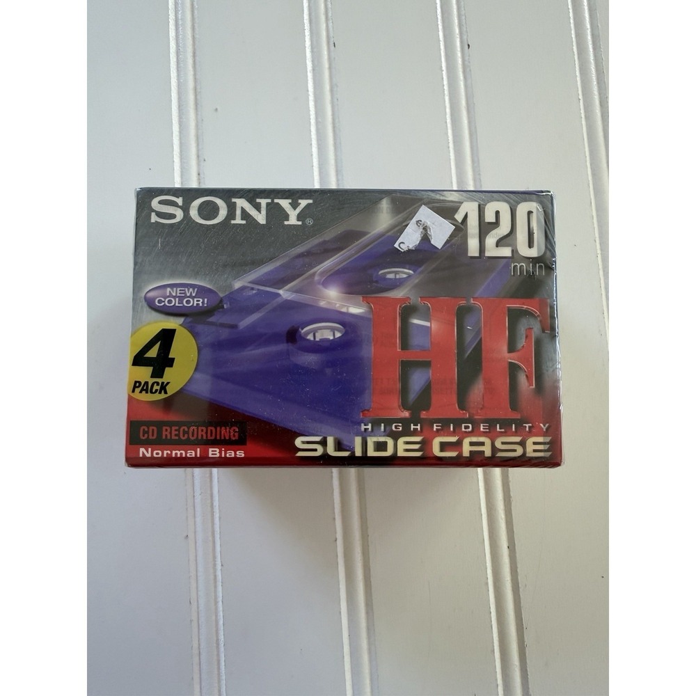 Sony High Fidelity Slide Case Purple Blank Cassette Tape‎ 120 Min NEW 4 Pack